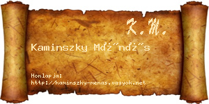 Kaminszky Ménás névjegykártya